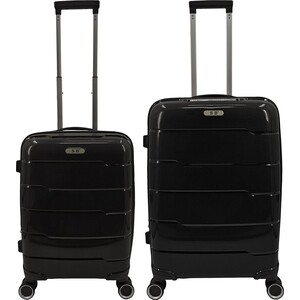 SB Travelbags 2 delige '' 4 dubbele wielen/55cm Zwart